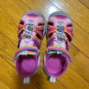 Keen Kids Sandals in Pink with Rainbow Straps